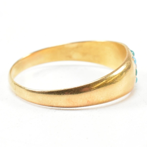 78 - A Victorian hallmarked 18ct gold, turquoise and diamond ring. The ring hallmarked for Birmingham, 19... 