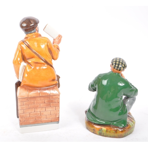 123 - Royal Doulton - Two china porcelain Royal Doulton figurines comprising of The Newsvendor HN 2891 pro... 