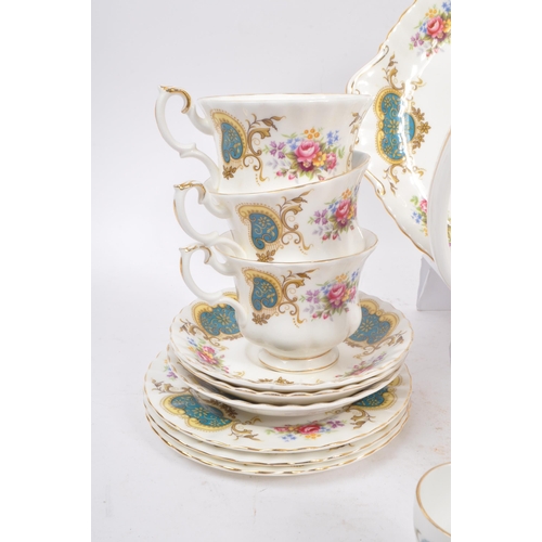 125 - Royal Albert - A later 20th Century vintage china porcelain twenty-one piece Royal Albert tea servic... 