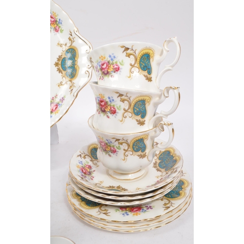 125 - Royal Albert - A later 20th Century vintage china porcelain twenty-one piece Royal Albert tea servic... 