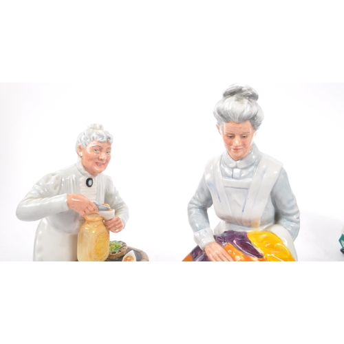 130 - Royal Doulton - A collection of four china porcelain Royal Doulton figurines comprising of The Favou... 