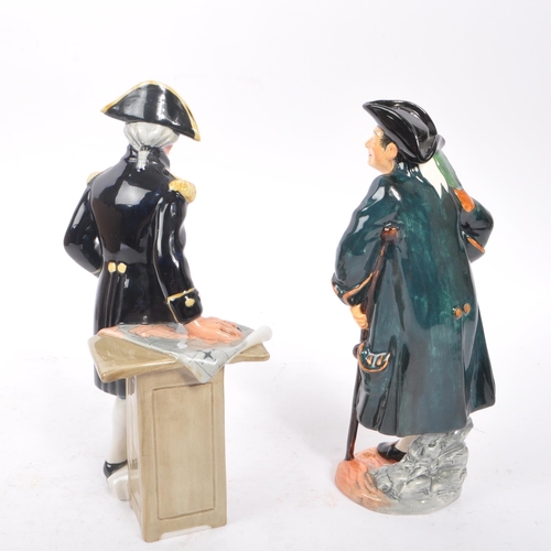 136 - Royal Doulton - Two 20th Century vintage china porcelain Royal Doulton figurines to include The Capt... 