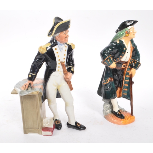 136 - Royal Doulton - Two 20th Century vintage china porcelain Royal Doulton figurines to include The Capt... 