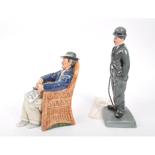 142 - Royal Doulton - Two 20th Century vintage china porcelain Royal Doulton figurines. To include Charlie... 