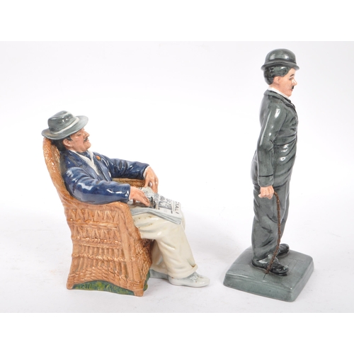 142 - Royal Doulton - Two 20th Century vintage china porcelain Royal Doulton figurines. To include Charlie... 