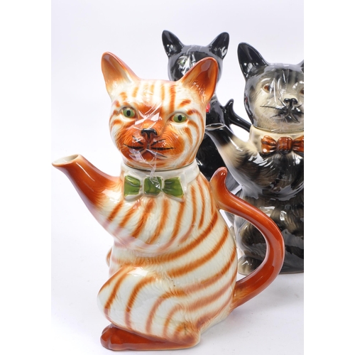 166 - Tony Wood Staffordshire - A collection of ten 20th Century vintage circa. 1980s ceramic  novelty cat... 