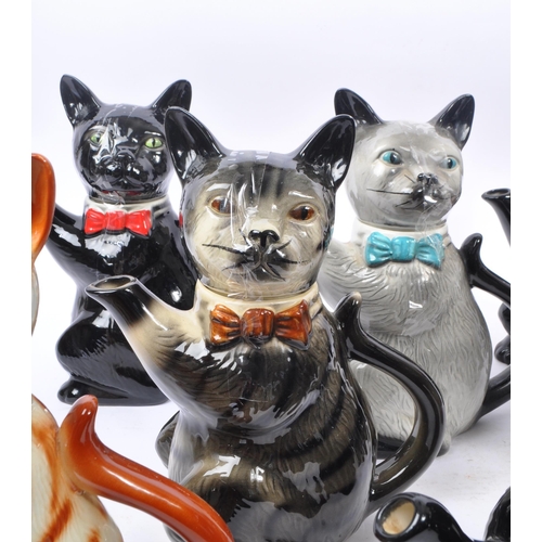 166 - Tony Wood Staffordshire - A collection of ten 20th Century vintage circa. 1980s ceramic  novelty cat... 