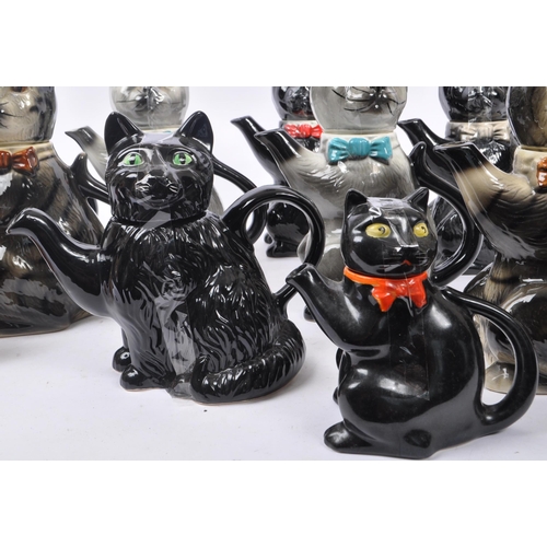 166 - Tony Wood Staffordshire - A collection of ten 20th Century vintage circa. 1980s ceramic  novelty cat... 