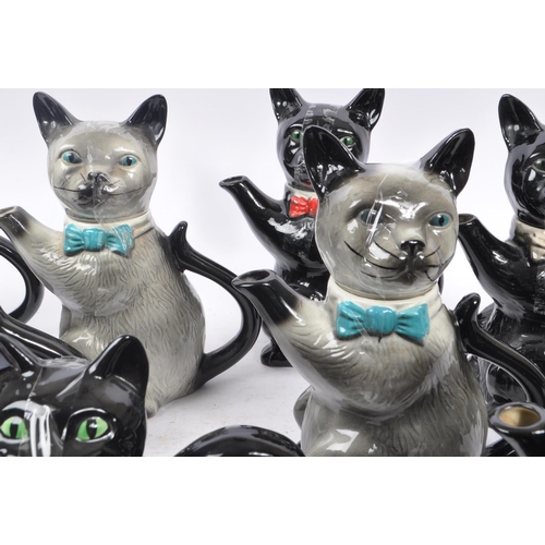 166 - Tony Wood Staffordshire - A collection of ten 20th Century vintage circa. 1980s ceramic  novelty cat... 