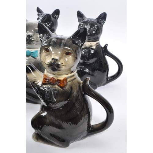 166 - Tony Wood Staffordshire - A collection of ten 20th Century vintage circa. 1980s ceramic  novelty cat... 