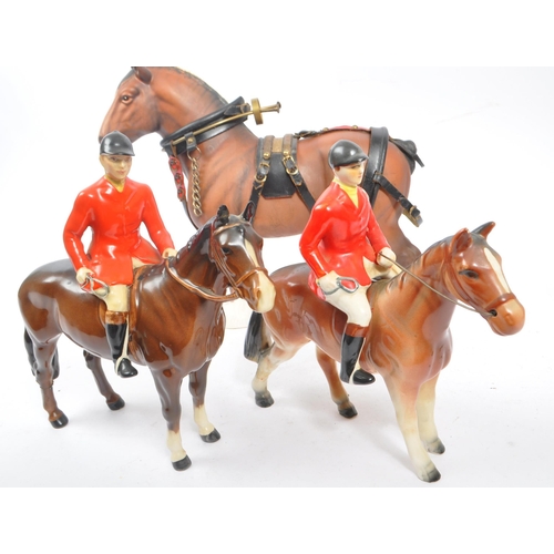 173 - Beswick - A collection of three 20th Century vintage china figurines in the form of horses comprisin... 