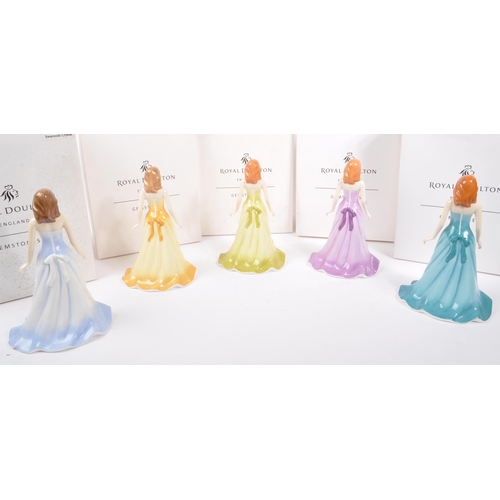 175 - Royal Doulton - A collection of five china porcelain figurines in the form of ladies in evening gown... 