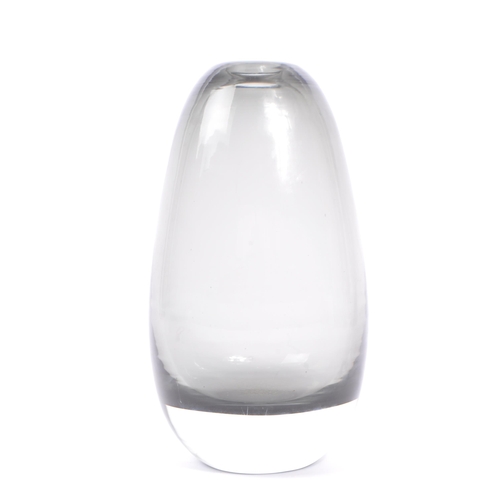 177 - A mid 20th century studio art glass Scandinavian manner vase. The vase having a smoked glass body wi... 