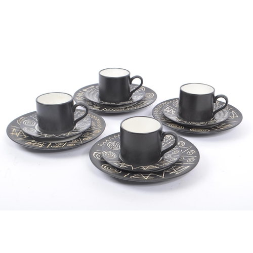 181 - Habitat - Scraffito Pattern - A vintage 20th century Habitat Scraffito pattern coffee set. The coffe... 