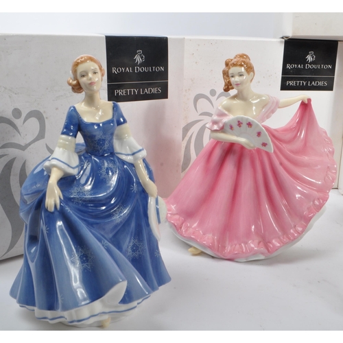 185 - Royal Doulton - A collection of five china porcelain Royal Doulton pretty ladies / petites figurines... 