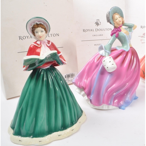 187 - Royal Doulton - A collection of five china porcelain Royal Doulton pretty ladies / petites figurines... 