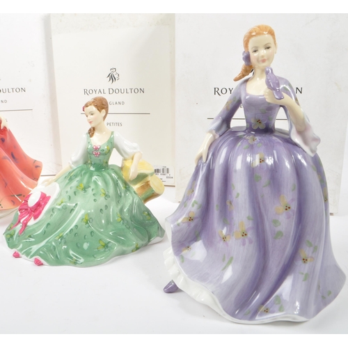 187 - Royal Doulton - A collection of five china porcelain Royal Doulton pretty ladies / petites figurines... 