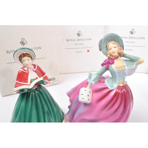 187 - Royal Doulton - A collection of five china porcelain Royal Doulton pretty ladies / petites figurines... 