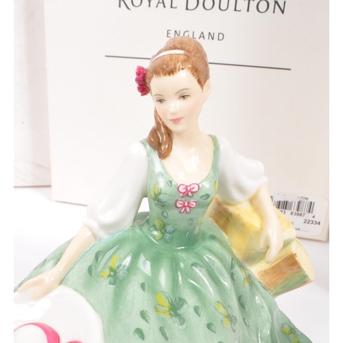 187 - Royal Doulton - A collection of five china porcelain Royal Doulton pretty ladies / petites figurines... 