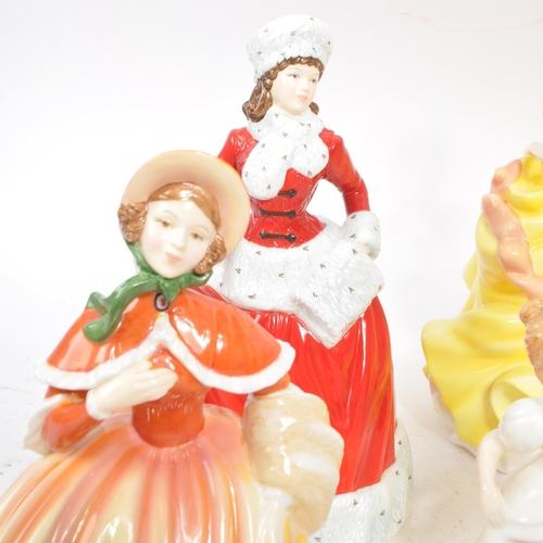 191 - Royal Doulton - A collection of seven china porcelain Royal Doulton pretty ladies figurines comprisi... 