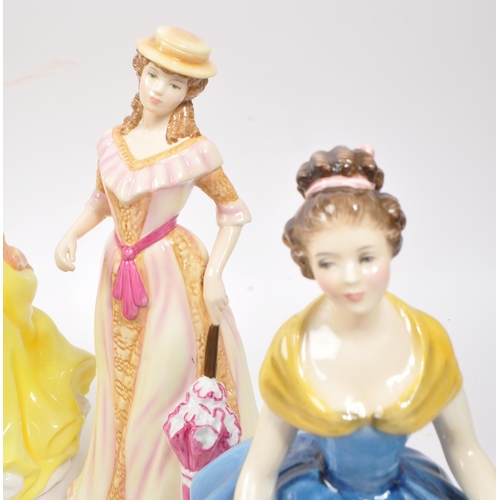 191 - Royal Doulton - A collection of seven china porcelain Royal Doulton pretty ladies figurines comprisi... 