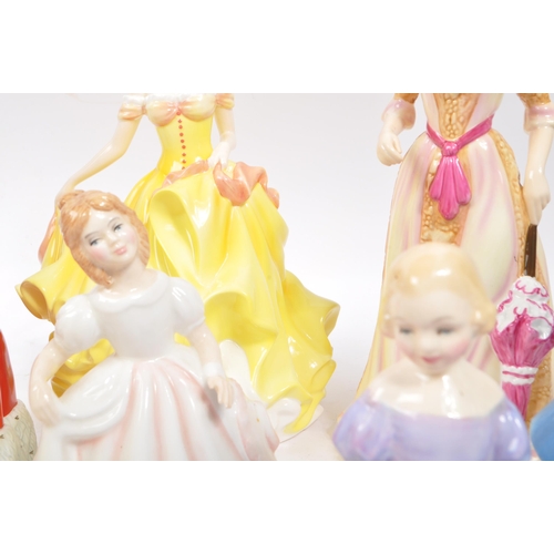 191 - Royal Doulton - A collection of seven china porcelain Royal Doulton pretty ladies figurines comprisi... 