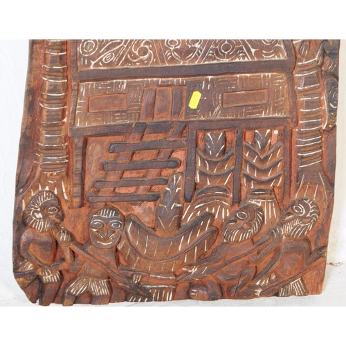 206 - Hand carved wooden Storyboard, understood to be carved by the Kambot people along the Keram River ar... 