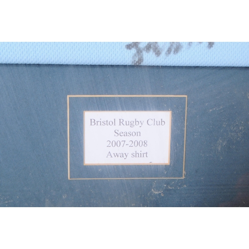 219 - Bristol Rugby - A 20th century Bristol Rugby sport autographed rugby polo shirt with teams signature... 