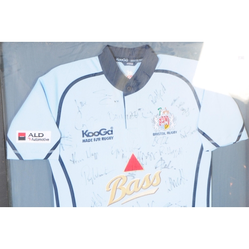 219 - Bristol Rugby - A 20th century Bristol Rugby sport autographed rugby polo shirt with teams signature... 