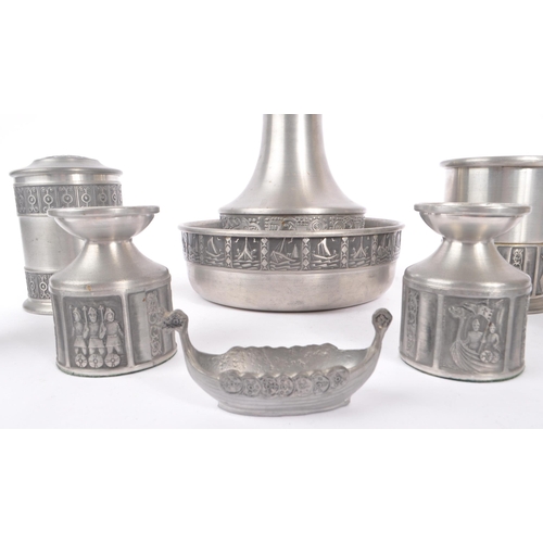 232 - Haugrud Norway - A collection of mid 20th century Haugrud Norway pewter tableware pieces. The collec... 