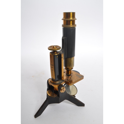 246 - Clark Newcastle - A late 19th century Clark Newcastle lacquered brass students microscope. The micro... 