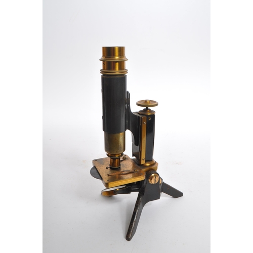 246 - Clark Newcastle - A late 19th century Clark Newcastle lacquered brass students microscope. The micro... 