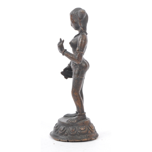 248 - A 19th century bronze Indian Hindu deity / saint statue figure, possibly Bhoothath Alvar. The figure... 