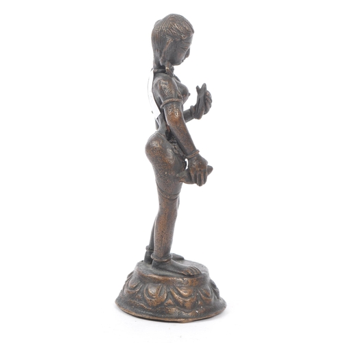 248 - A 19th century bronze Indian Hindu deity / saint statue figure, possibly Bhoothath Alvar. The figure... 