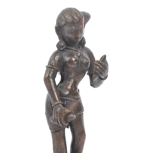 248 - A 19th century bronze Indian Hindu deity / saint statue figure, possibly Bhoothath Alvar. The figure... 