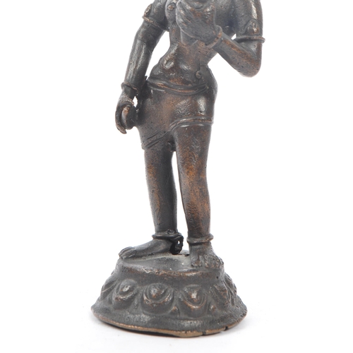 248 - A 19th century bronze Indian Hindu deity / saint statue figure, possibly Bhoothath Alvar. The figure... 