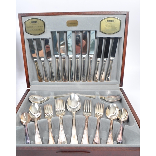 263 - Viners - Two vintage 20th century silver plated cutlery canteens to include Viners set with traditio... 