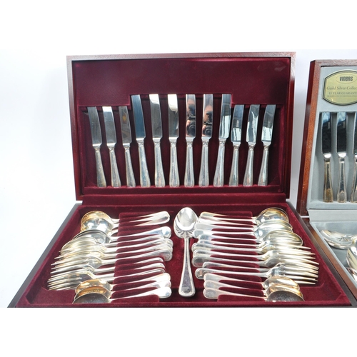 263 - Viners - Two vintage 20th century silver plated cutlery canteens to include Viners set with traditio... 