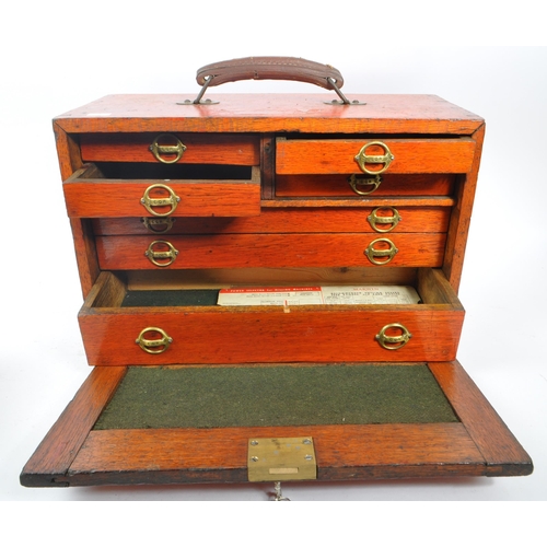 271 - A mid 20th century oak wood engineers tool chest box, alongside another oak wood box. The tool chest... 