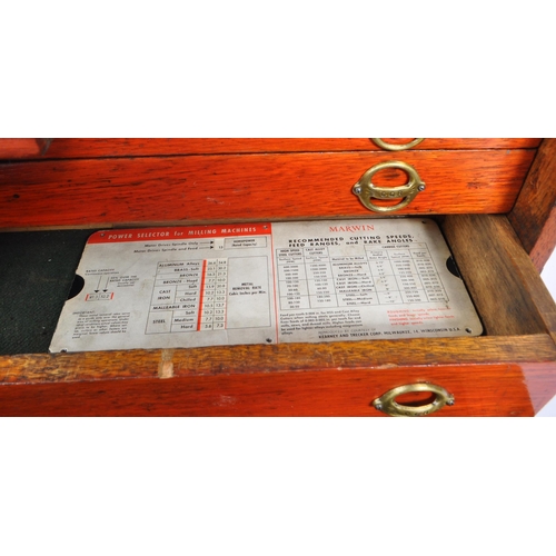 271 - A mid 20th century oak wood engineers tool chest box, alongside another oak wood box. The tool chest... 