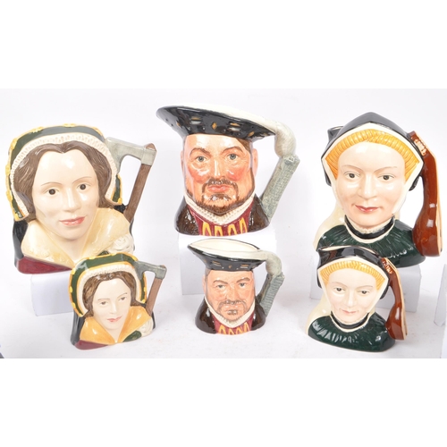 29 - Royal Doulton - A collection of 20th Century ceramic character jugs depicting Henry VIII and wives, ... 