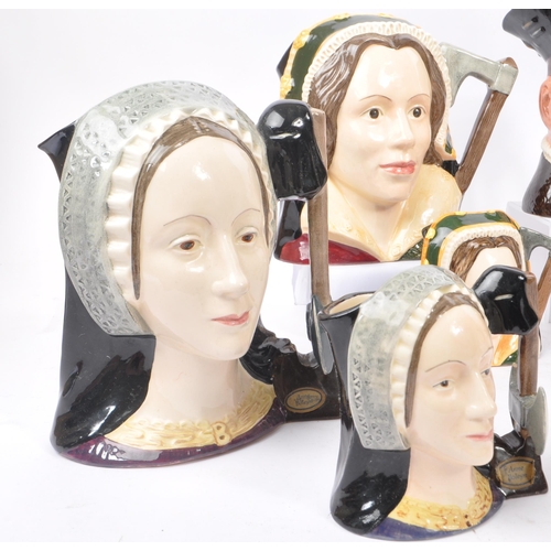 29 - Royal Doulton - A collection of 20th Century ceramic character jugs depicting Henry VIII and wives, ... 