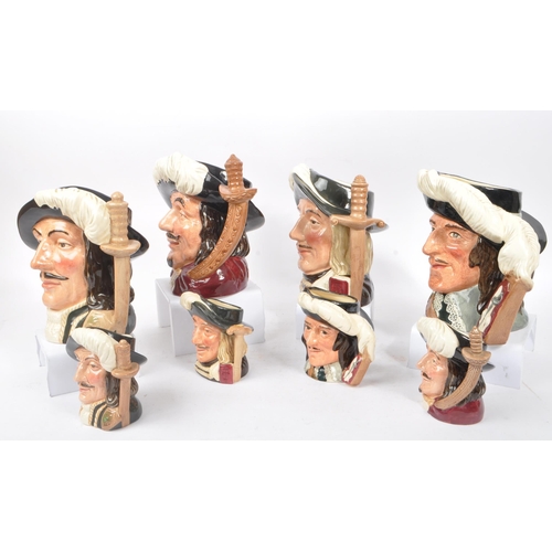 30 - Royal Doulton - A collection of 20th Century ceramic character jugs depicting the ' Three Musketeers... 