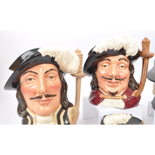 30 - Royal Doulton - A collection of 20th Century ceramic character jugs depicting the ' Three Musketeers... 