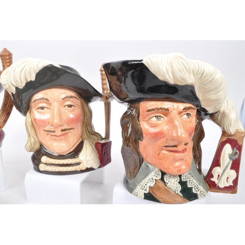 30 - Royal Doulton - A collection of 20th Century ceramic character jugs depicting the ' Three Musketeers... 