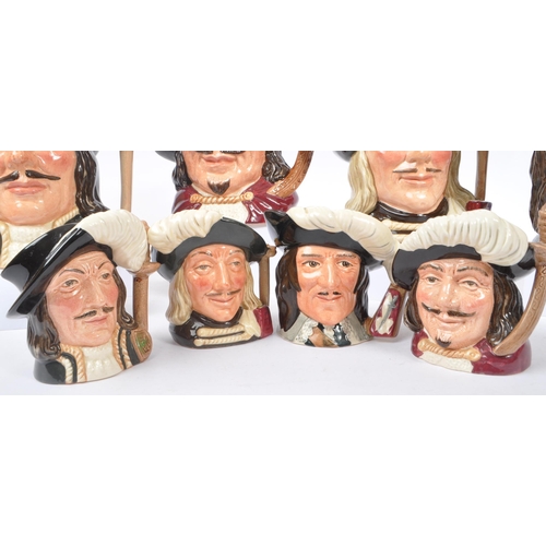 30 - Royal Doulton - A collection of 20th Century ceramic character jugs depicting the ' Three Musketeers... 