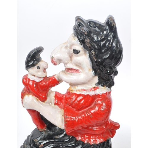 306 - Punch & Judy - A set of cast iron Punch and Judy doorstops. The figurative doorstops depicting Punch... 