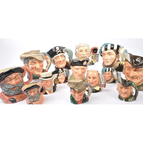 32 - Royal Doulton - A collection of 20th Century ceramic character jugs to include large jugs depicting ... 