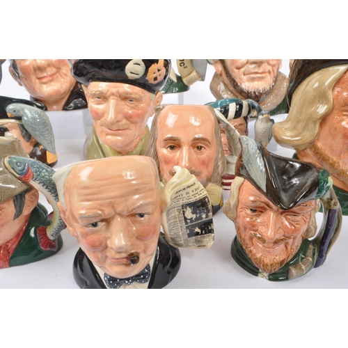 32 - Royal Doulton - A collection of 20th Century ceramic character jugs to include large jugs depicting ... 