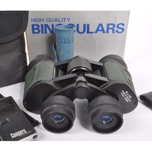 323 - A collection of vintage 20th century optical instruments. Binoculars x2 (one boxed), a Monocular, a ... 